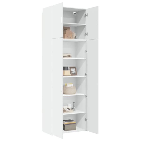 vidaXL Högskåp vit 80x42,5x249 cm konstruerat trä