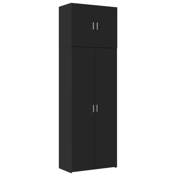 vidaXL Högskåp svart 80x42,5x249 cm konstruerat trä
