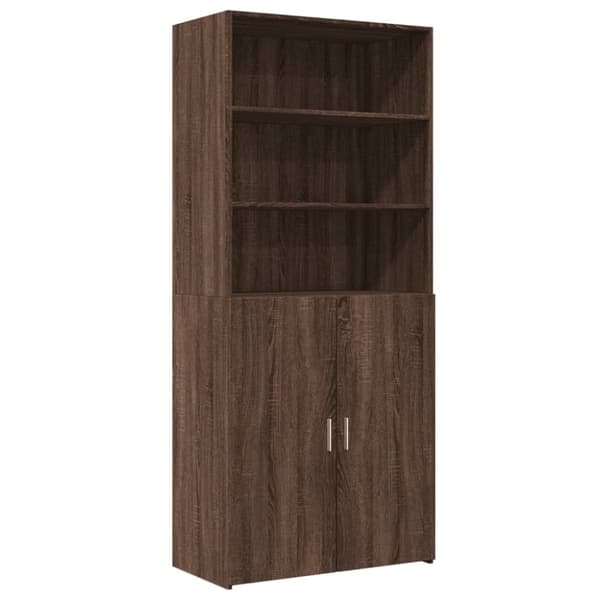 vidaXL Highboard brun eik 80x42,5x185 cm konstruert tre