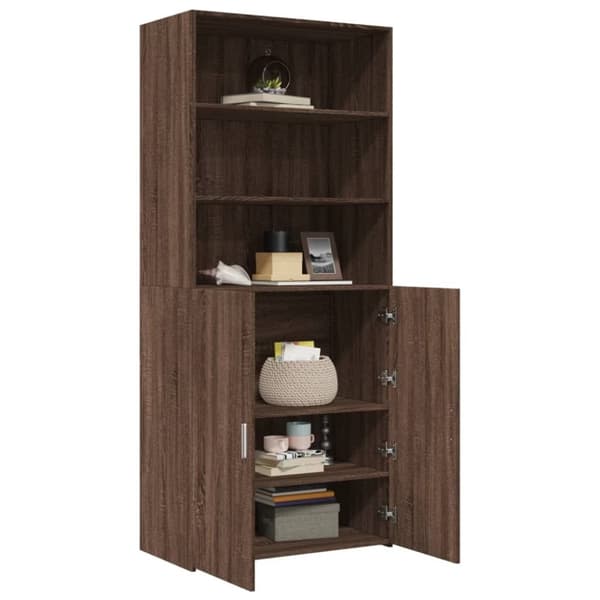 vidaXL Highboard brun eik 80x42,5x185 cm konstruert tre