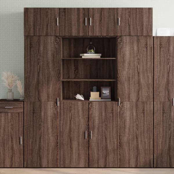 vidaXL Highboard brun eik 80x42,5x185 cm konstruert tre