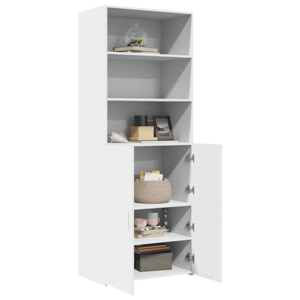 vidaXL Highboard hvit 70x42,5x185 cm konstruert tre