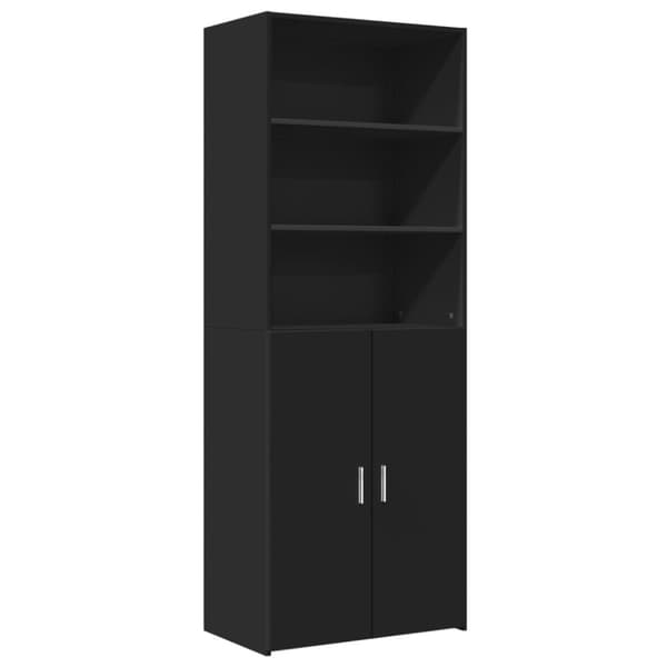 vidaXL Highboard svart 70x42,5x185 cm konstruert tre
