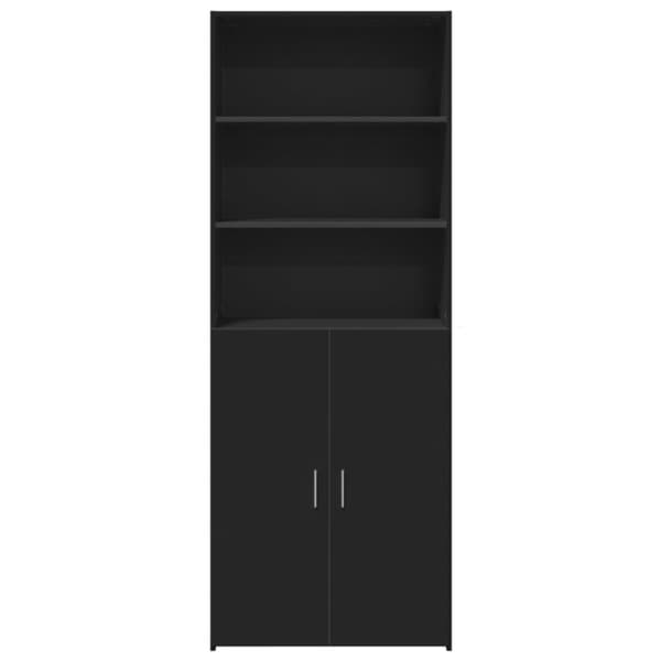 vidaXL Highboard svart 70x42,5x185 cm konstruert tre