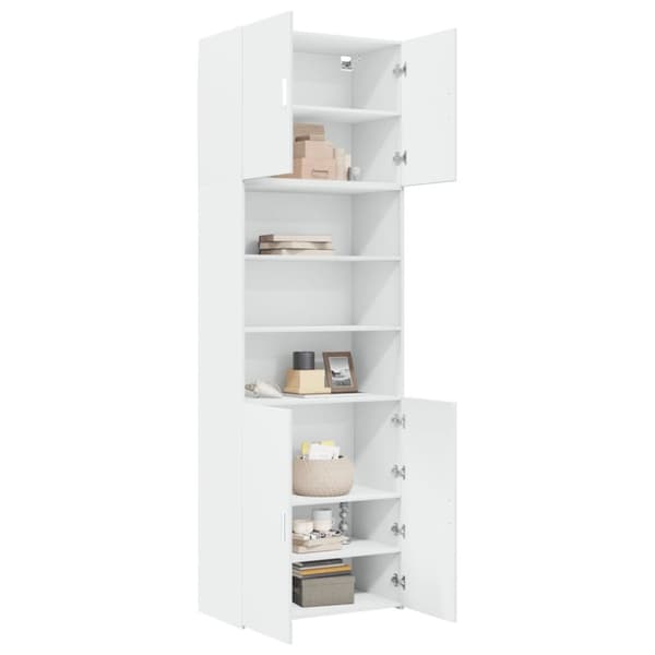 vidaXL Högskåp vit 80x42,5x249 cm konstruerat trä