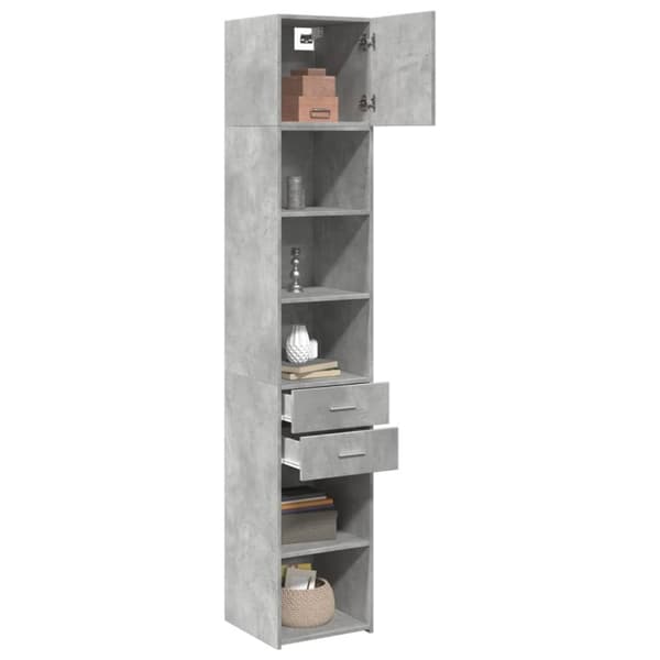 vidaXL skab 40x42,5x225 cm smalt konstrueret træ betongrå