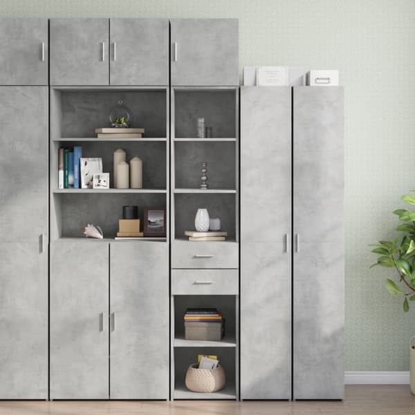 vidaXL skab 40x42,5x225 cm smalt konstrueret træ betongrå