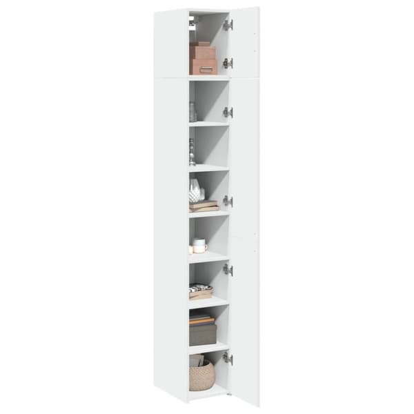 vidaXL skab 30x42,5x225 cm smalt konstrueret træ hvid