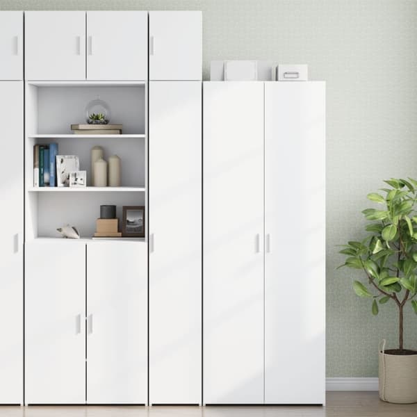 vidaXL skab 30x42,5x225 cm smalt konstrueret træ hvid