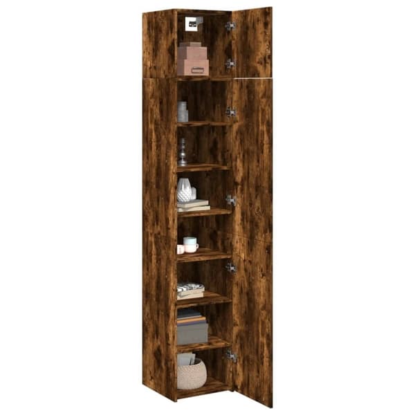 vidaXL skab 40x42,5x225 cm smalt konstrueret træ røget egetræsfarve