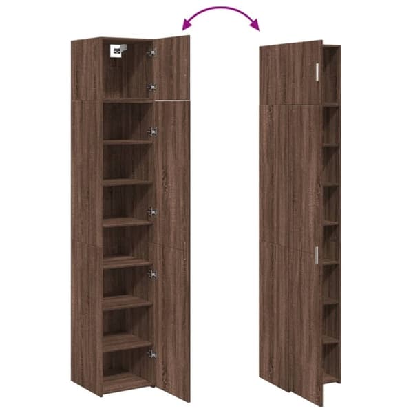 vidaXL skab 40x42,5x225 cm smalt konstrueret træ brun egetræsfarve