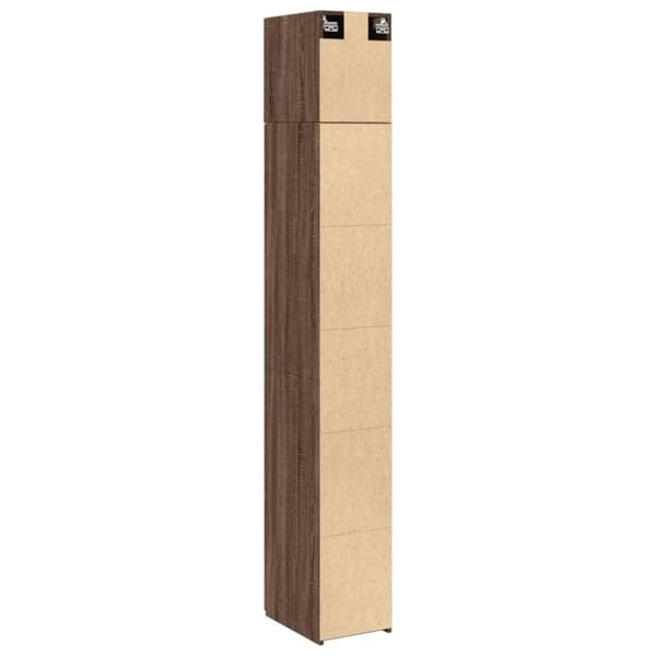 vidaXL skab 30x42,5x225 cm smalt konstrueret træ brun egetræsfarve