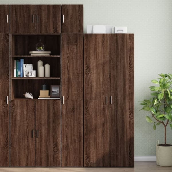 vidaXL skab 30x42,5x225 cm smalt konstrueret træ brun egetræsfarve