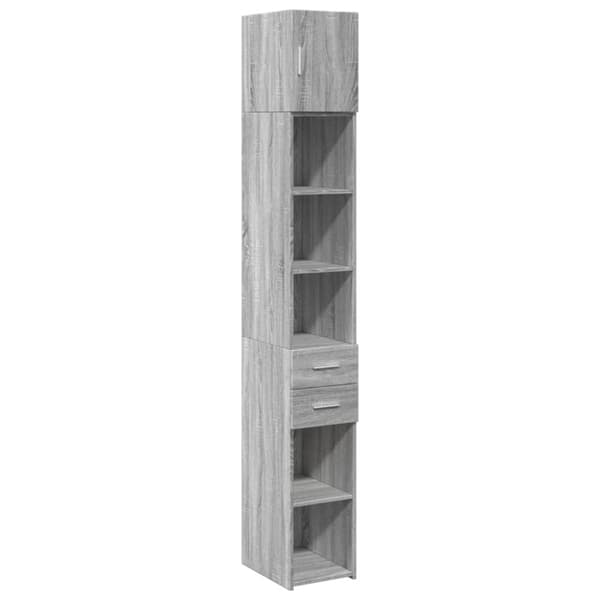 vidaXL skab 30x42,5x225 cm smalt konstrueret træ grå sonoma-eg