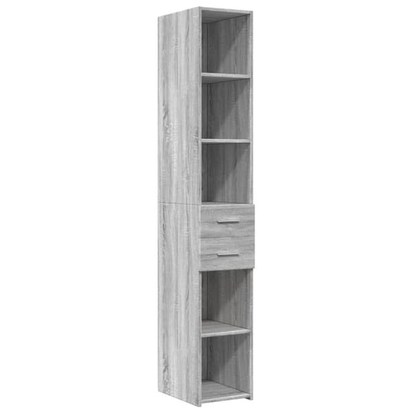 vidaXL skab 30x42,5x225 cm smalt konstrueret træ grå sonoma-eg