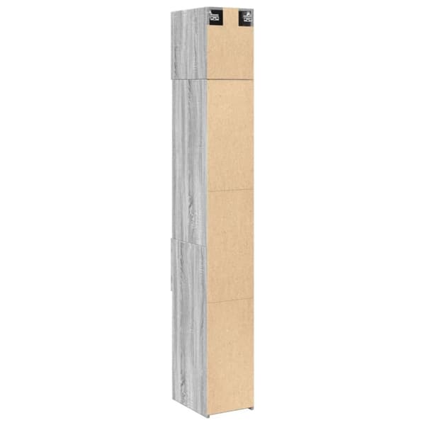 vidaXL skab 30x42,5x225 cm smalt konstrueret træ grå sonoma-eg
