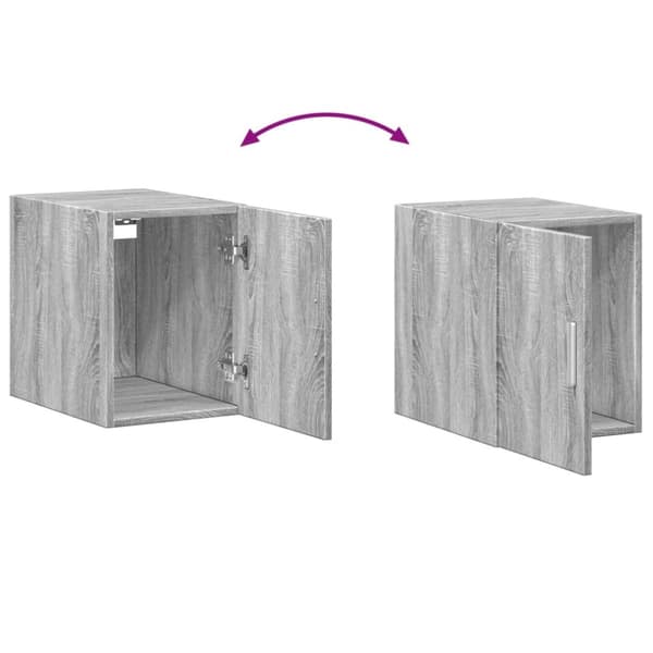 vidaXL skab 30x42,5x225 cm smalt konstrueret træ grå sonoma-eg