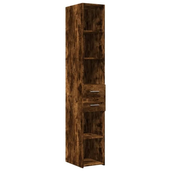 vidaXL Säilytyskaappi kapea savutammi 30x42,5x225 cm tekninen puu