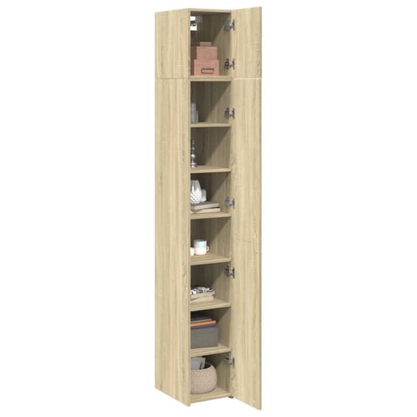 vidaXL skab 30x42,5x225 cm smalt konstrueret træ sonoma-eg