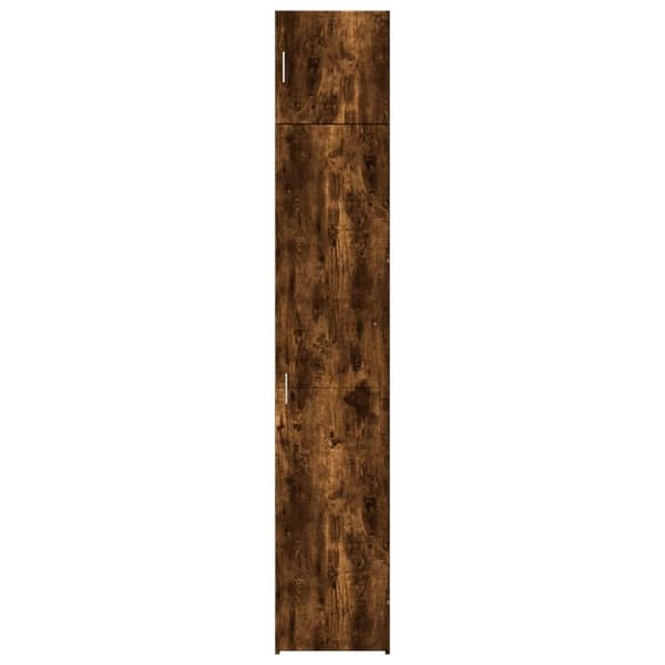 vidaXL Smalt oppbevaringsskap røkt eik 40x42,5x225 cm konstruert tre