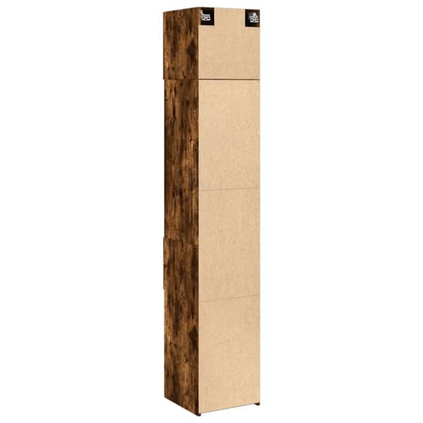 vidaXL Smalt oppbevaringsskap røkt eik 40x42,5x225 cm konstruert tre