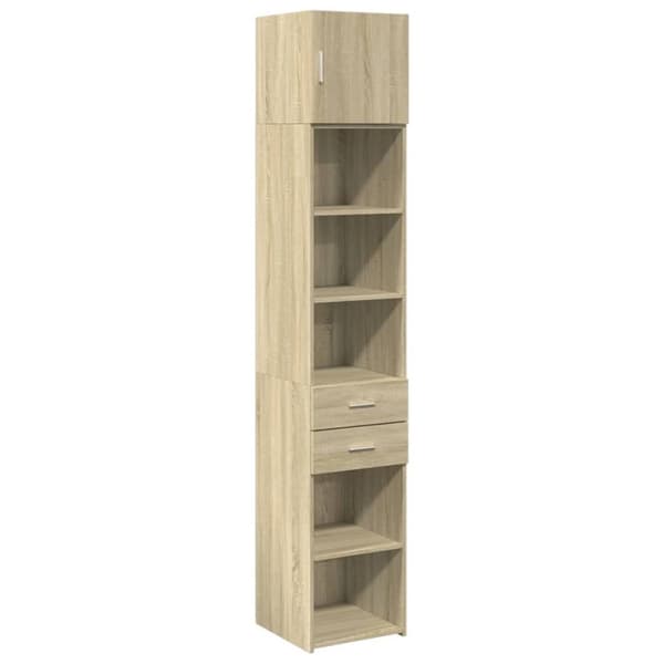 vidaXL Smalt oppbevaringsskap sonoma eik 40x42,5x225 cm konstruert tre