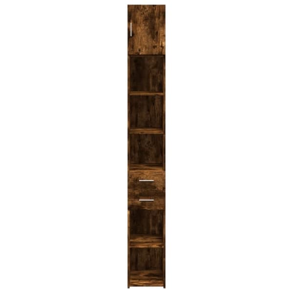 vidaXL Smalt oppbevaringsskap røkt eik 30x42,5x225 cm konstruert tre