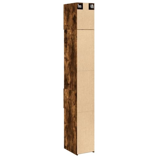 vidaXL Smalt oppbevaringsskap røkt eik 30x42,5x225 cm konstruert tre