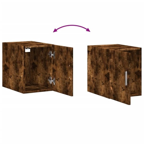 vidaXL Smalt oppbevaringsskap røkt eik 30x42,5x225 cm konstruert tre