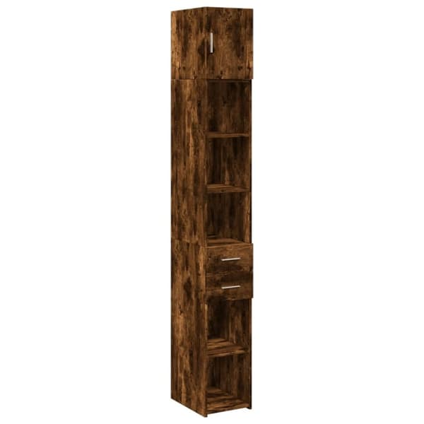 vidaXL Smalt oppbevaringsskap røkt eik 30x42,5x225 cm konstruert tre