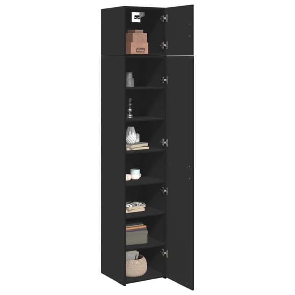 vidaXL Smalt oppbevaringsskap svart 40x42,5x225 cm konstruert tre