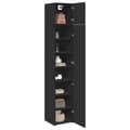 Miniatyrbilde 3 av 11: vidaXL Smalt oppbevaringsskap svart 40x42,5x225 cm konstruert tre