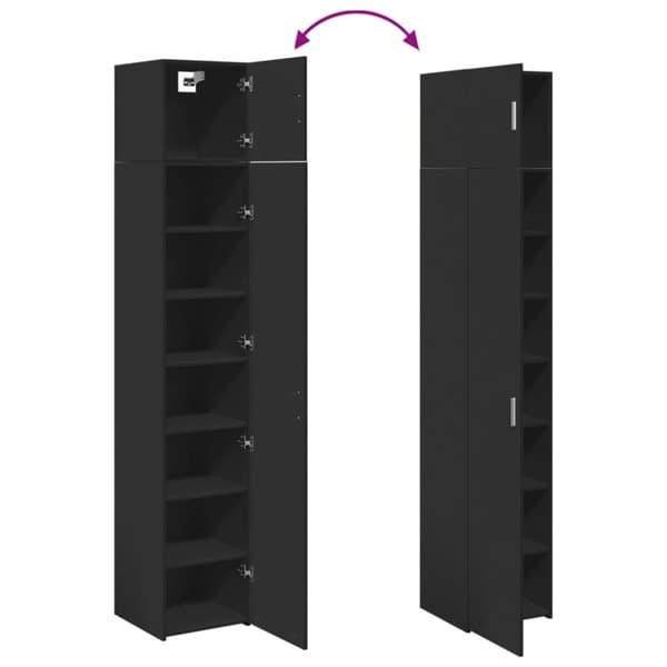 vidaXL Smalt oppbevaringsskap svart 40x42,5x225 cm konstruert tre