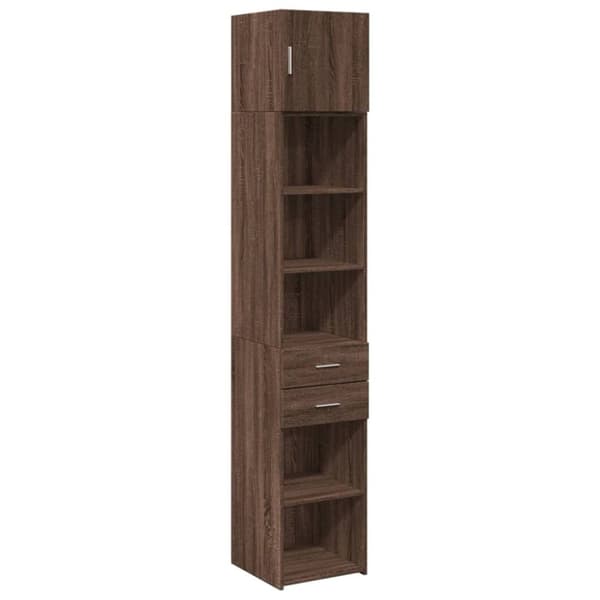 vidaXL Smalt oppbevaringsskap brun eik 40x42,5x225 cm konstruert tre