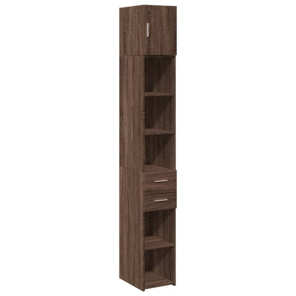 vidaXL Smalt oppbevaringsskap brun eik 30x42,5x225 cm konstruert tre