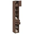 Miniatyrbilde 4 av 11: vidaXL Smalt oppbevaringsskap brun eik 30x42,5x225 cm konstruert tre