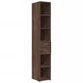 Miniatyrbilde 7 av 11: vidaXL Smalt oppbevaringsskap brun eik 30x42,5x225 cm konstruert tre