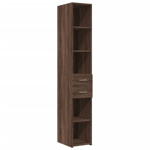 vidaXL Smalt oppbevaringsskap brun eik 30x42,5x225 cm konstruert tre