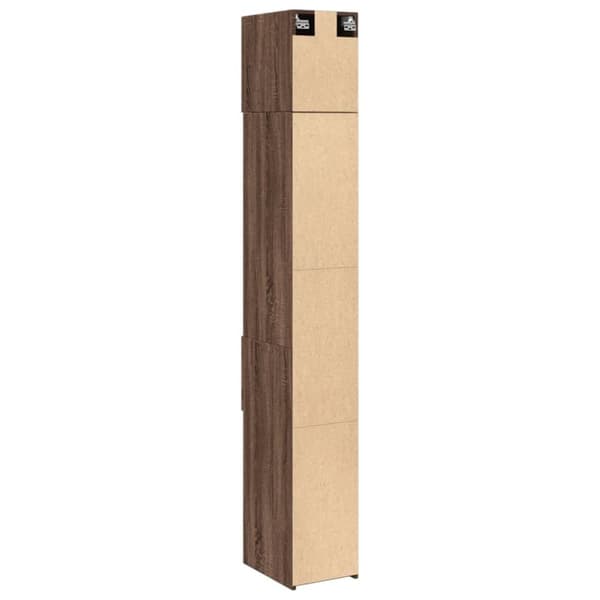 vidaXL Smalt oppbevaringsskap brun eik 30x42,5x225 cm konstruert tre