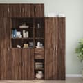 Miniatyrbilde 2 av 11: vidaXL Smalt oppbevaringsskap brun eik 30x42,5x225 cm konstruert tre