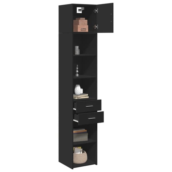 vidaXL Smalt oppbevaringsskap svart 40x42,5x225 cm konstruert tre