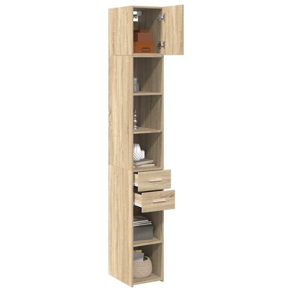 vidaXL Smalt oppbevaringsskap sonoma eik 30x42,5x225 cm konstruert tre