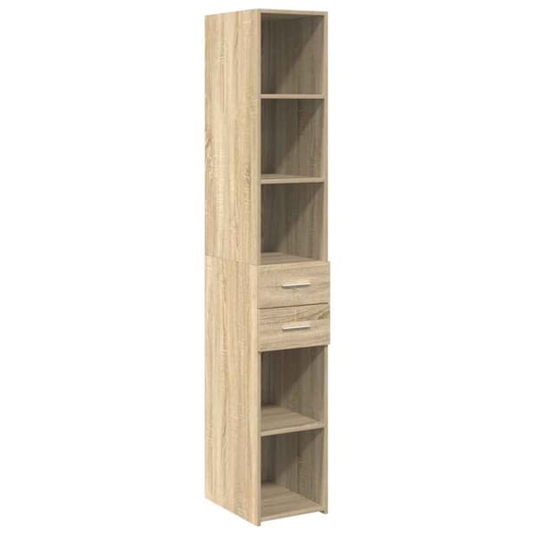 vidaXL Smalt oppbevaringsskap sonoma eik 30x42,5x225 cm konstruert tre