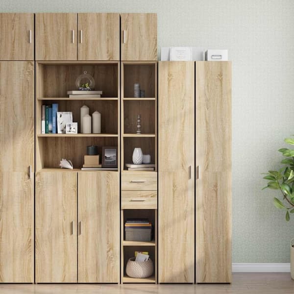 vidaXL Smalt oppbevaringsskap sonoma eik 30x42,5x225 cm konstruert tre