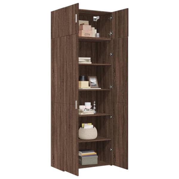 vidaXL skab 80x42,5x225 cm konstrueret træ brun egetræsfarve