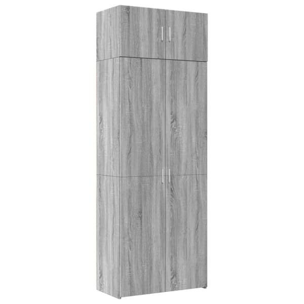 vidaXL skab 80x42,5x225 cm konstrueret træ grå sonoma-eg