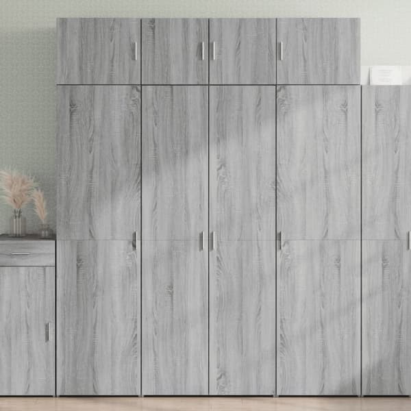 vidaXL skab 80x42,5x225 cm konstrueret træ grå sonoma-eg