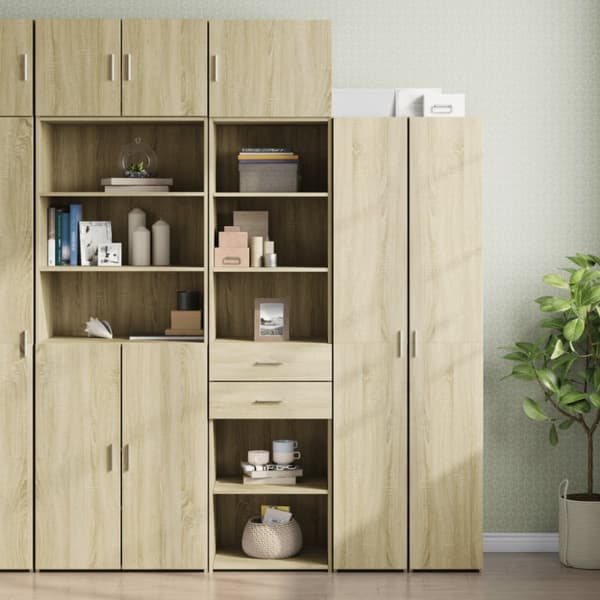 vidaXL Smalt oppbevaringsskap sonoma eik 50x42,5x225 cm konstruert tre