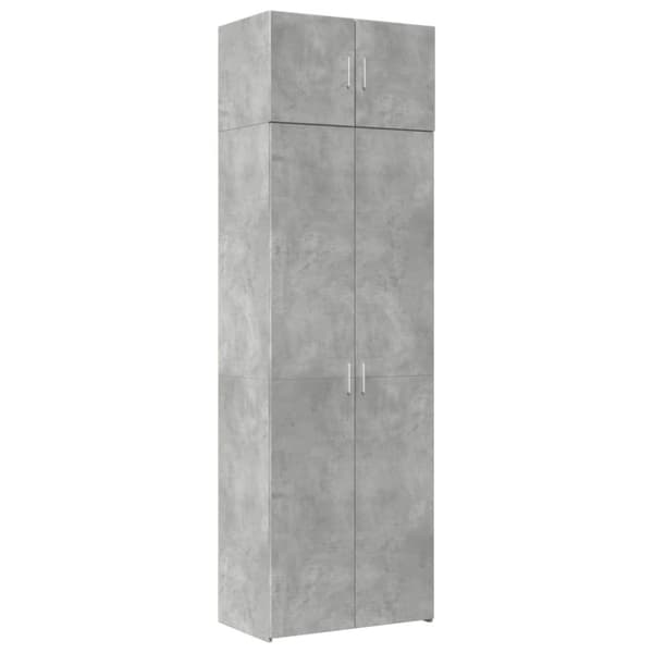 vidaXL Oppbevaringsskap betonggrå 70x42,5x225 cm konstruert tre