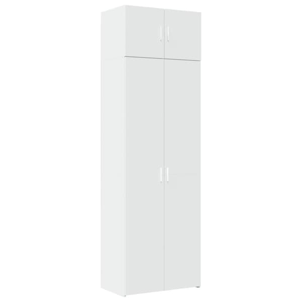 vidaXL Oppbevaringsskap hvit 70x42,5x225 cm konstruert tre
